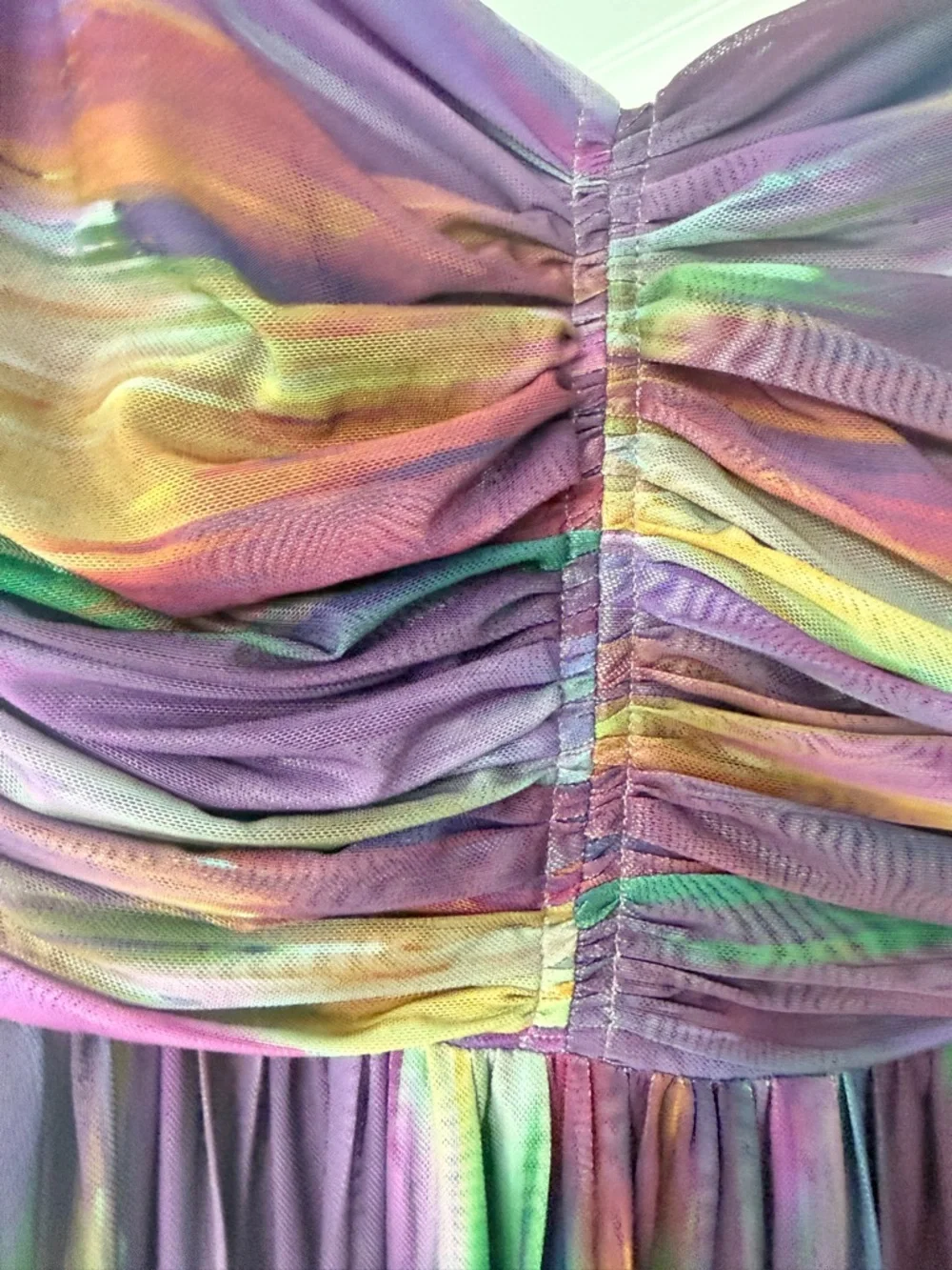 Aqua Purple Multi-Color Tiered Maxi Dress with Spaghetti Straps - Picture 3 of 4